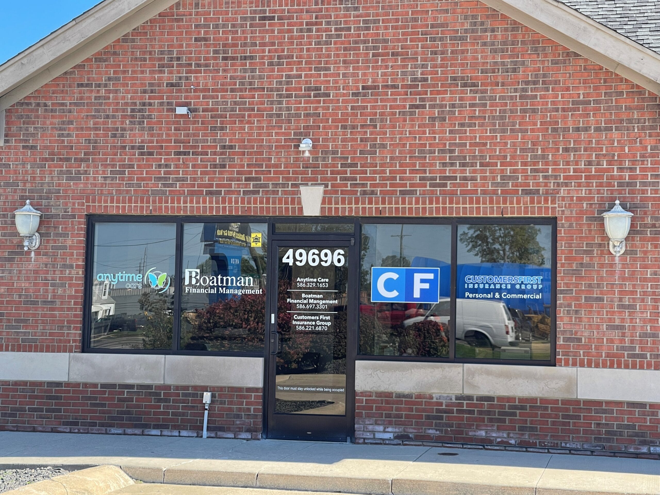 Customers First Insurance Group office in Chesterfield Customers First Insurance Group office at 49696 Gratiot Avenue in Clear Creek Plaza
